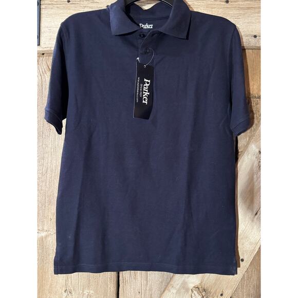 NWT Parker Uniform Boys Youth Large Navy Blue Polo Shirt - Picture 1 of 6
